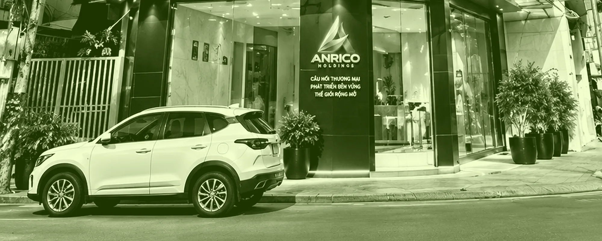 The ground floor of the ANRICO HOLDINGS head office, the sign above the main doors